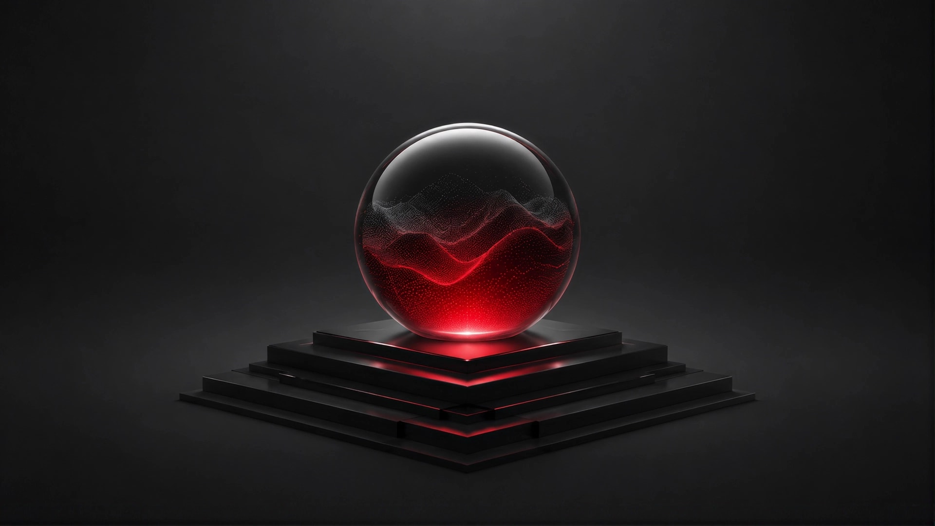 Clear orb sitting on platform displaying AI predictions